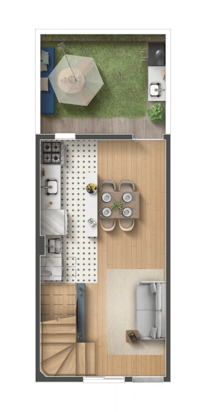 Pavimento Térreo - 2 Dorms. 58,43m²