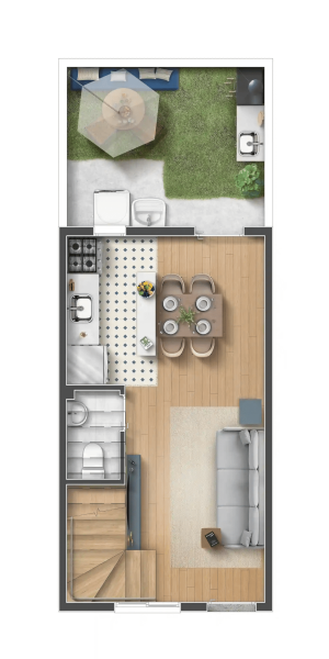 Opcional com Lavabo - Térreo - 2 Dorms. 58,43m²